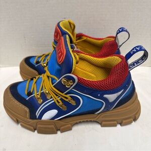 Gucci Supreme Flashtrek Sega Blue Multicolor Shoes Boots Suede Unisex Size 7 Men